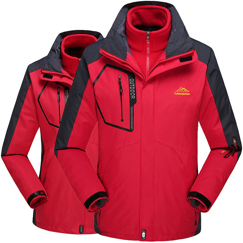 Al Aire Libre otoño e invierno marca de moda chaqueta hombres y mujeres tres en uno desmontable de dos piezas forro polar traje de Montañismo al por mayor