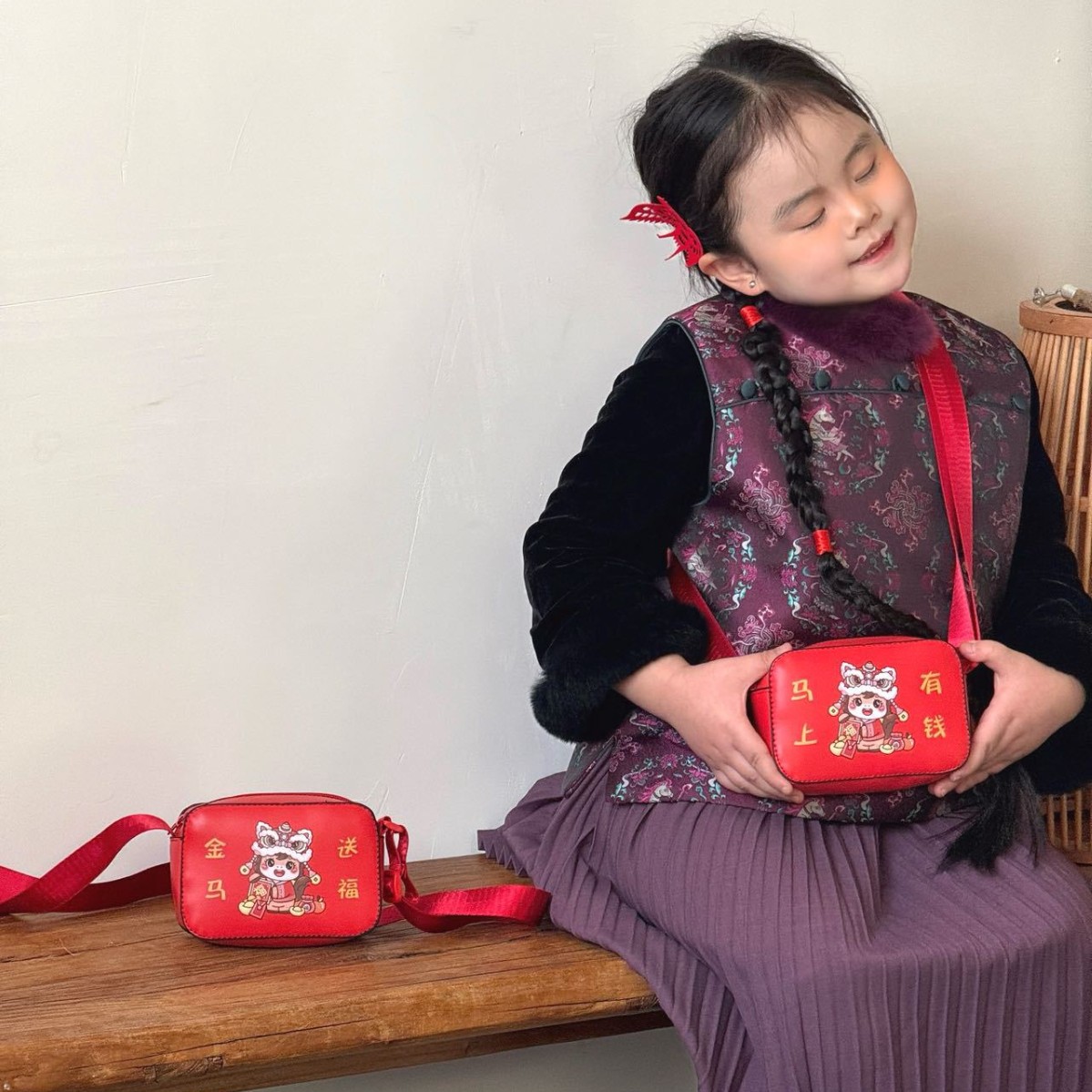 Bolsas de regalo de Año Nuevo para niños y niñas 2026 caricaturas lindas bolsas de cambio para niños