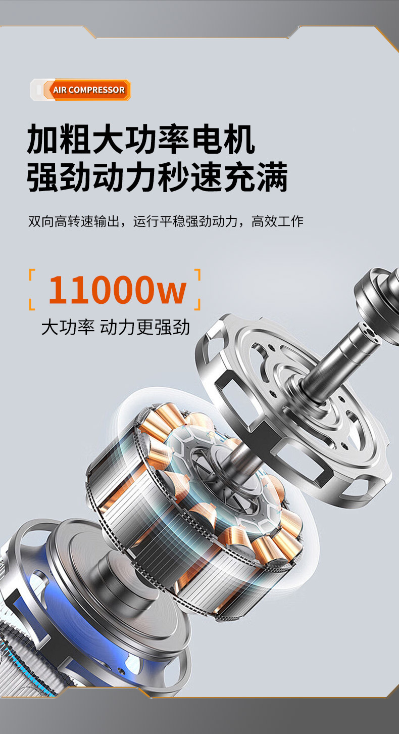 Oil-free silent air compressor, air compressor, high-pressure air pump, piston compressor, high-power electric motor, diesel engine