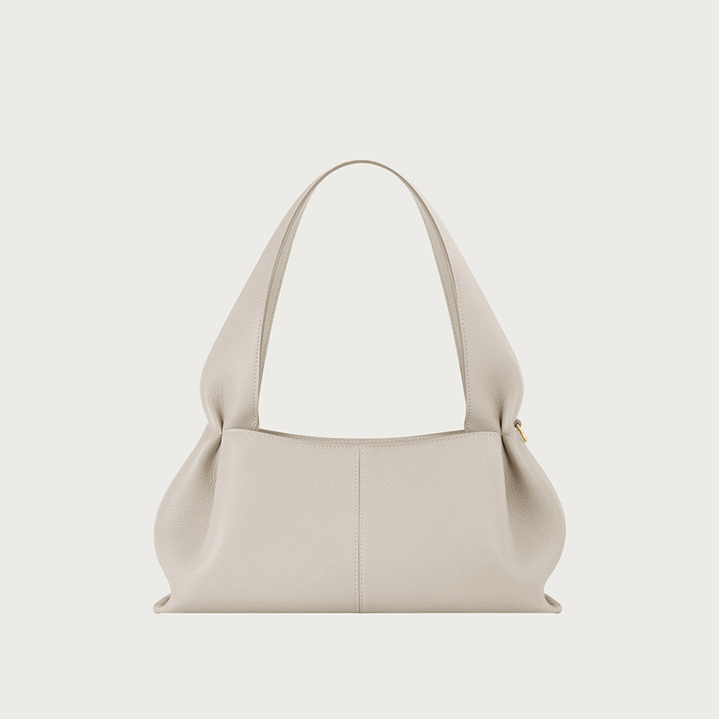 Niche Fashion Trend Handheld Cloud High-End Lychee Pattern Shoulder Women's Design Sense Export Dumpling Bag_voghion.com