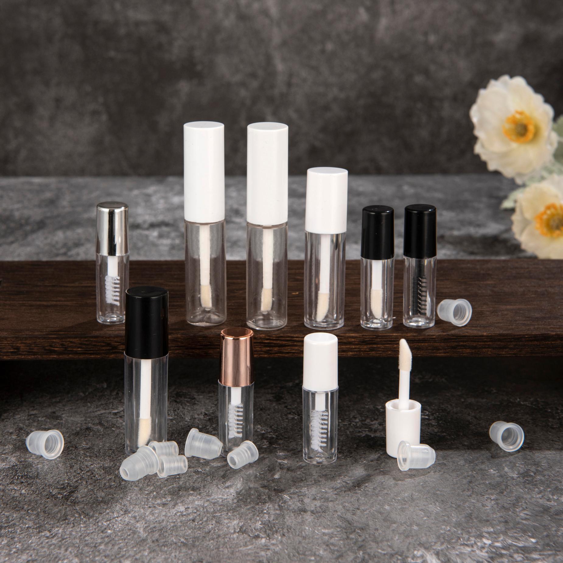 Embalaje de maquillaje de color, tubo de brillo labial, brillo labial de miel, cepillo de maquillaje de color completo