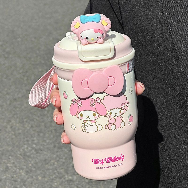 保温杯大容量水杯女生高颜值吸管杯316不锈钢便携茶水分离双饮杯|undefined