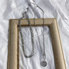 Retro fashionable set, necklace with letters stainless steel, pendant