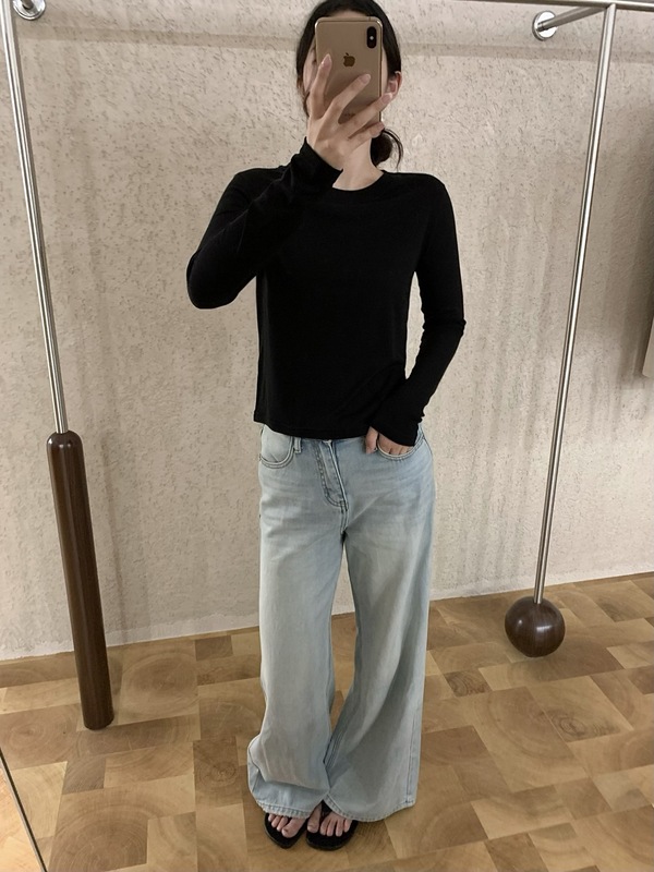 JM25-8032面膜T长袖打底衫女早秋新正肩t恤宽松打底可外穿高级感|undefined