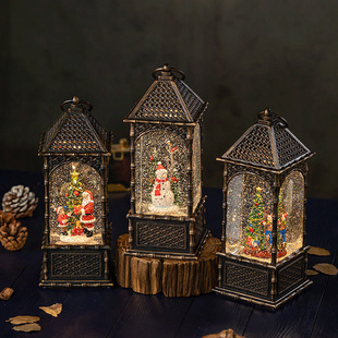 European Moroccan Retro Style Lamp Ornaments Music Box Christmas Decorations Music Box Snowing Old Man Crystal Ball