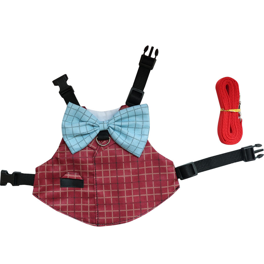 Arnés y Correa Tipo Traje de Poliéster y Algodón para Conejos y Mascotas Pequeñas