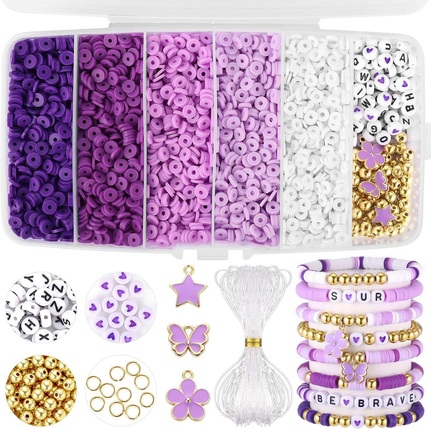 270g Weight Beads, Rope Jewelry Making Type DIY Jewelry Accessories Classification 1 Set Quantity Glass, soft clay Material Letter, Solid Color Pattern Spray Paint Design Casual, Simple Style Style 1 Set Glass Soft Clay Letter Solid Color DIY Jewelry Accessories Beads Rope 18