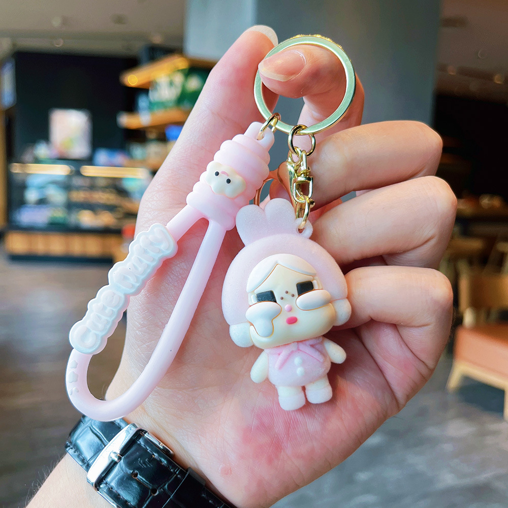漫画クロスボーダー植毛泣いている赤ちゃんキーホルダーかわいいシリコーン人形人形車のキーチェーンギフトバッグペンダント