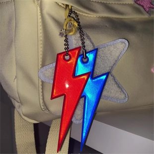 Luminous Lightning Bag Pendant DIY Accessories American Reflective Niche Cool Ins Style School Bag Pendant Boys Handsome