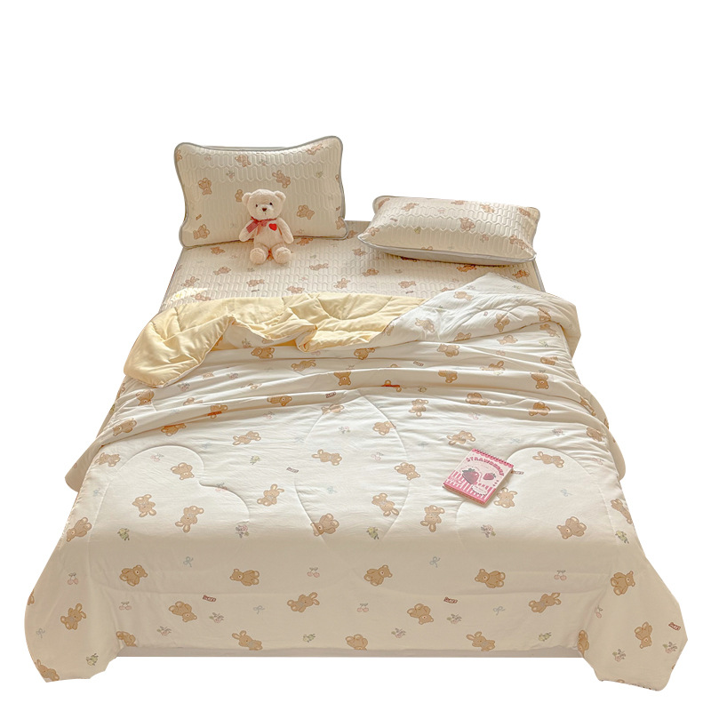 A級夏用ウォッシュドコットンサマーキルト、エアコン用掛け布団、寮用シングル、子供用薄型、洗濯機で洗えるキルト芯、抗菌