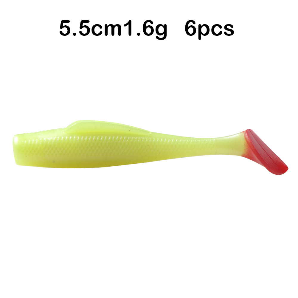 Small Paddle Tail Fishing Lure 55mm1.6g Soft Baits Fresh Water Bass Swimbait Tackle Gear