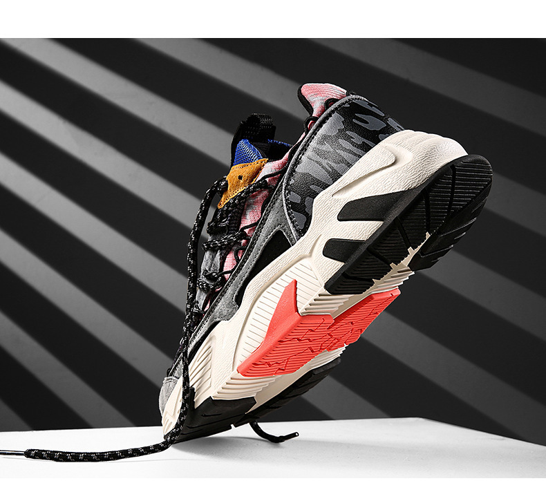 Scarpe sportive da uomo Scarpe da passeggio Scarpe in pelle Scarpe da ginnastica Tessuto Scarpe da ginnastica versatili leggere con assorbimento degli urti_voghion.com