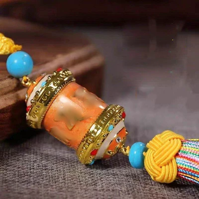 Piece Wheel Car Hanging Decoration Car hanging - orange