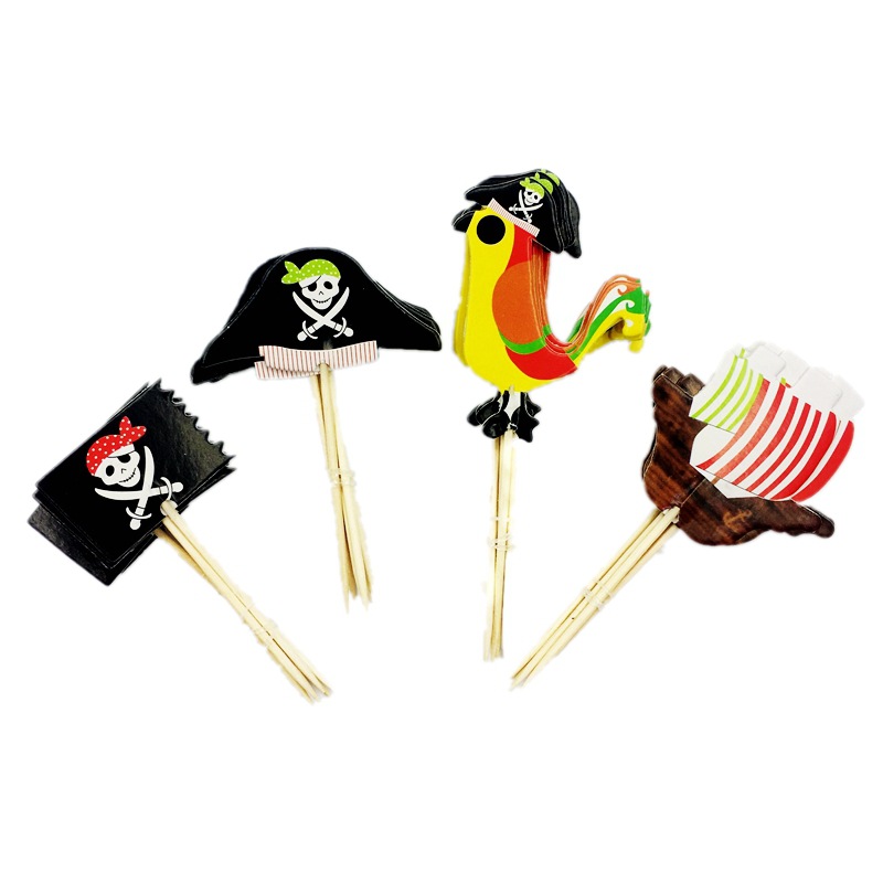 海盗船海盗帽骷髅头海盗派对礼品袋回礼袋儿童生日礼物包装塑料袋