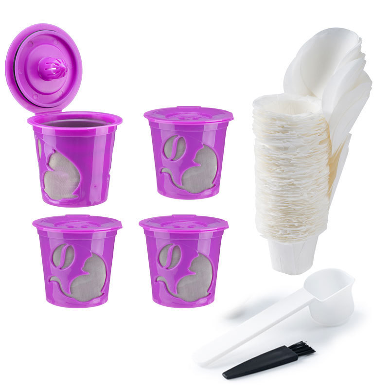 iCafilas Keurig K-Slim Coffee Machine Cat K Cup Pack 50 Filter Paper Cup with Lid for Single Use