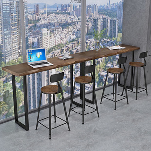 Solid Wood Bar Table Balcony Leisure Wall Narrow Table Bar Milk Tea Shop High Table Bar Outdoor Tables and Chairs Wholesale