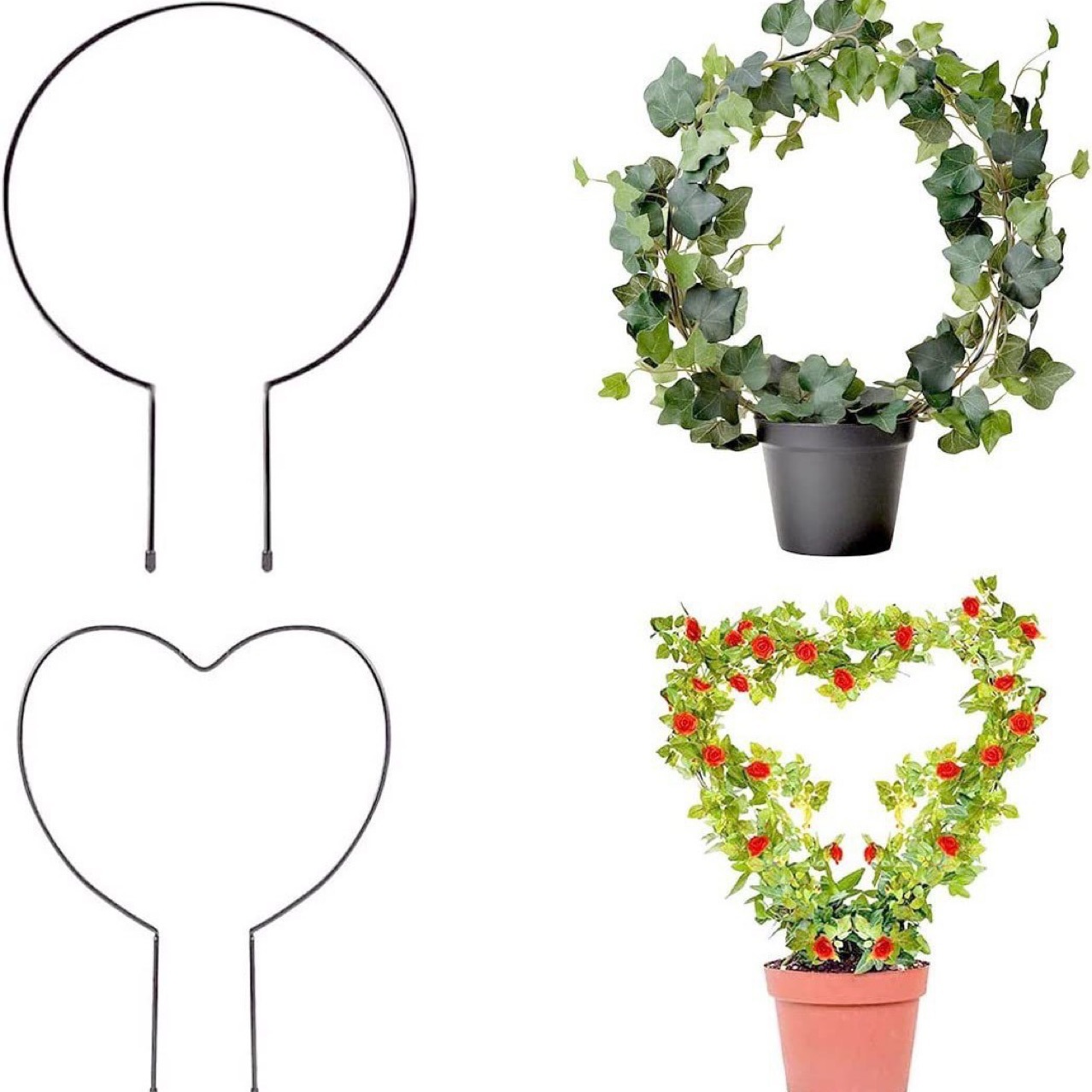 Suministro exclusivo transfronterizo para Amazon: soportes de jardinería, estructuras para plantas trepadoras, enrejados para plantas trepadoras, soportes redondos en forma de corazón para flores. image 2