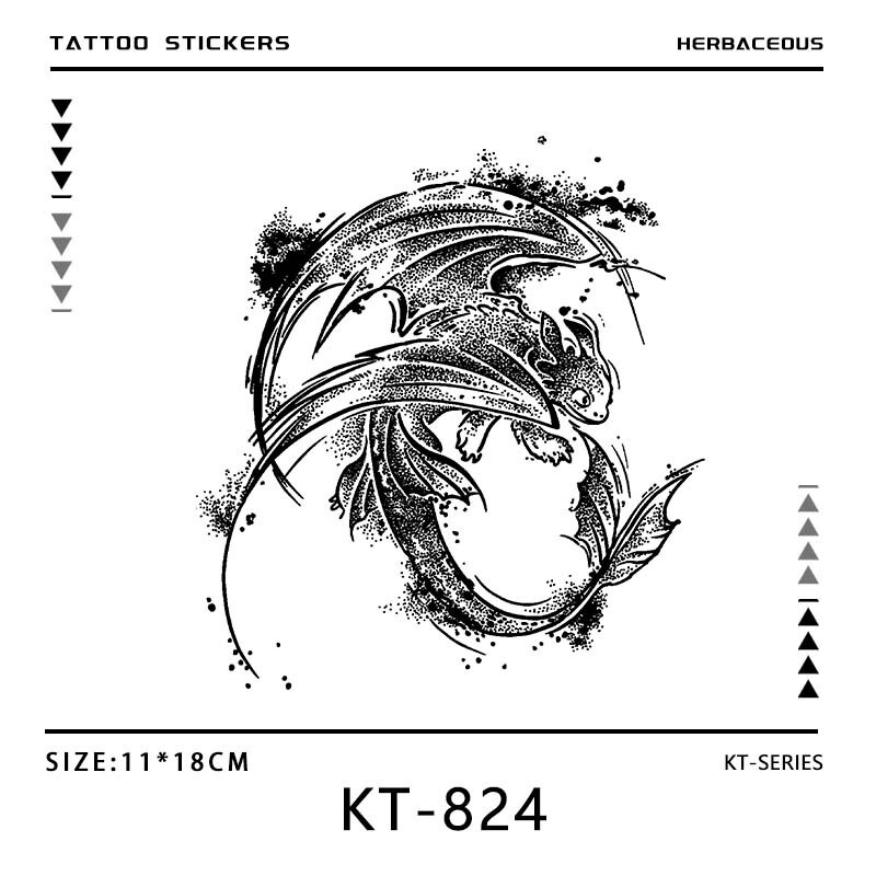 Toothless Juice Herbal Tattoo Sticker High-End Non-Reflective Anime Realistic Tattoo for Leg, Arm, and Body for Men Toothless Juice Herbal Tattoo Sticker High-End Non-Reflective Anime Realistic Tattoo for Leg, Arm, and Body for Men