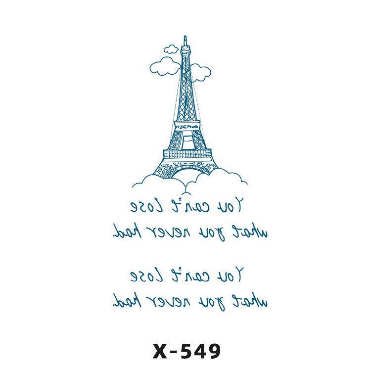 Arco de flor pequeña pegatinas de tatuaje fresco 3D dibujos animados transfronterizo Henna rosa impermeable texto en inglés pegatinas de tatuaje