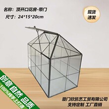 顶开口玻璃房子多肉植物微景观苔藓玻璃花房不规则工艺品永生花房