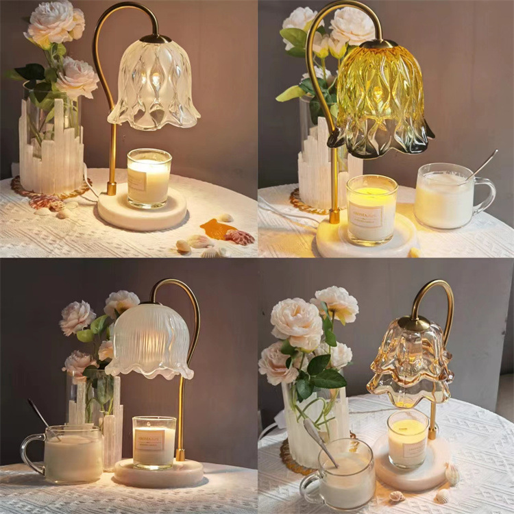 Lily of the Valley Aromatherapy Lamp Ins Bedroom Bedside Lamp Table Lamp Fragrance Flameless Aromatherapy Wax Melting Lamp Gift Night Light