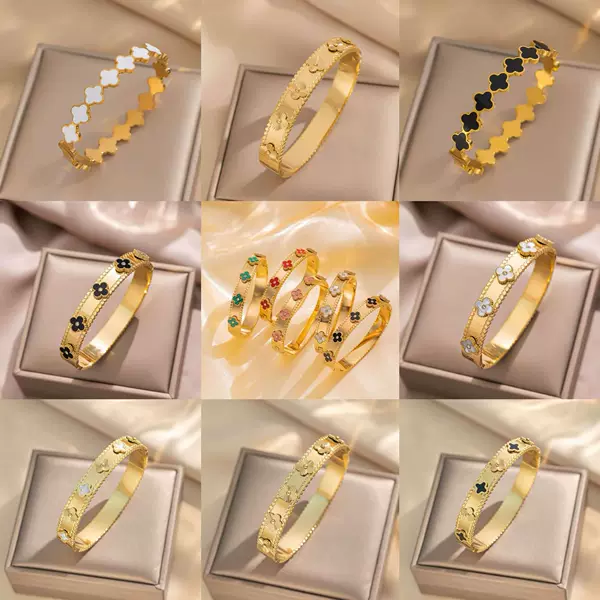 Titanium Steel Extremely Simple Bracelet Cross-border Hot Selling High-grade Vacuum Furnace Electroplated Stainless Steel Bracelet