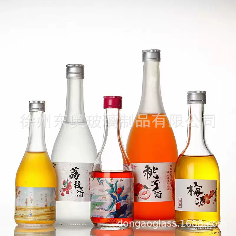 批发果酒瓶玻璃250ml-720ml白酒分装瓶透明米酒瓶梅酒瓶保健酒瓶