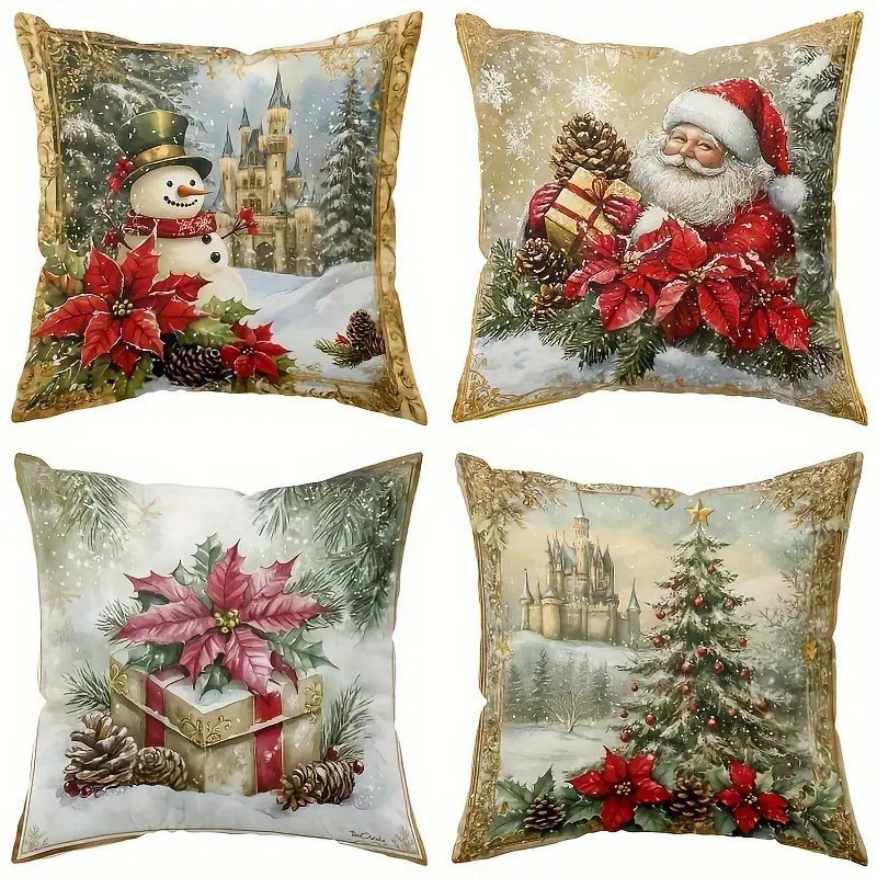 Navidad encontrada explosión abrazo funda de almohada festivales conejo alce decoración sofá atmósfera sensación de lino funda de cojín al por mayor image 17