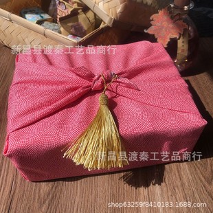 Small Wholesale Chinese-Style Wedding Candy Boxes, Furoshiki Wedding Mid-Autumn Gift Wrapping Cloth Square Towels, Handkerchiefs, National Trend Style