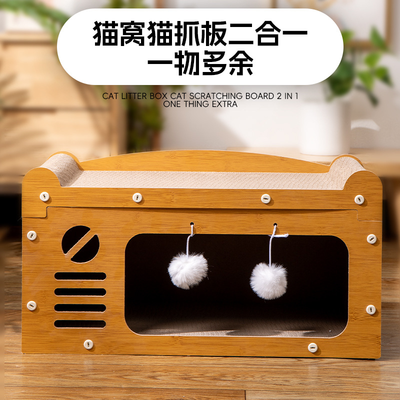 Directo de fábrica resistente al desgaste no-chip de papel corrugado gato nido gato escalada rack multi-funcional gato rasguño tablero gato sofá gato juguete