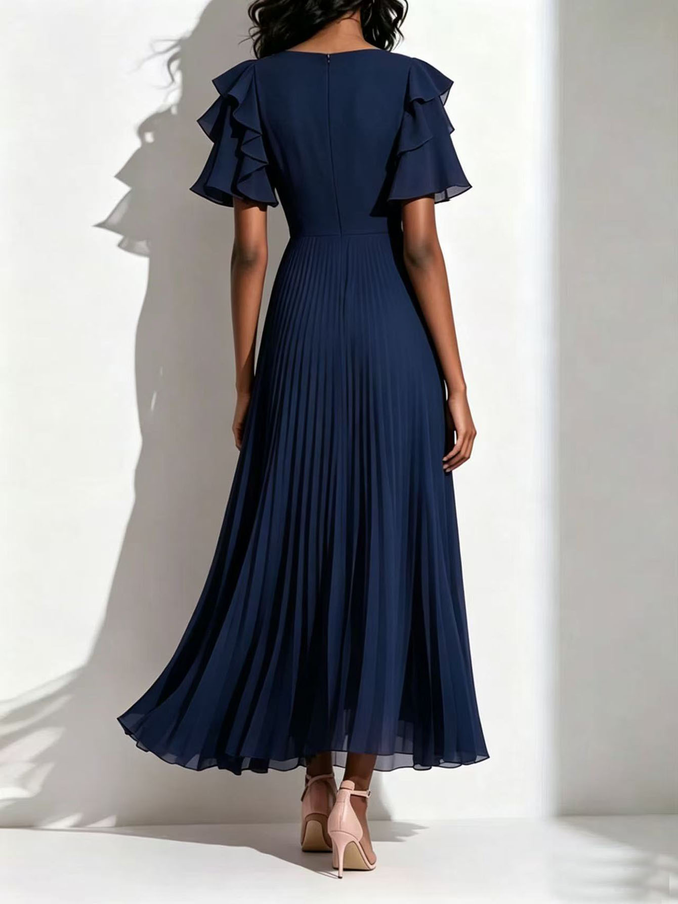 937W Amazon nuevo vestido azul transfronterizo de la fiesta de comercio exterior vestido de dama de honor de boda