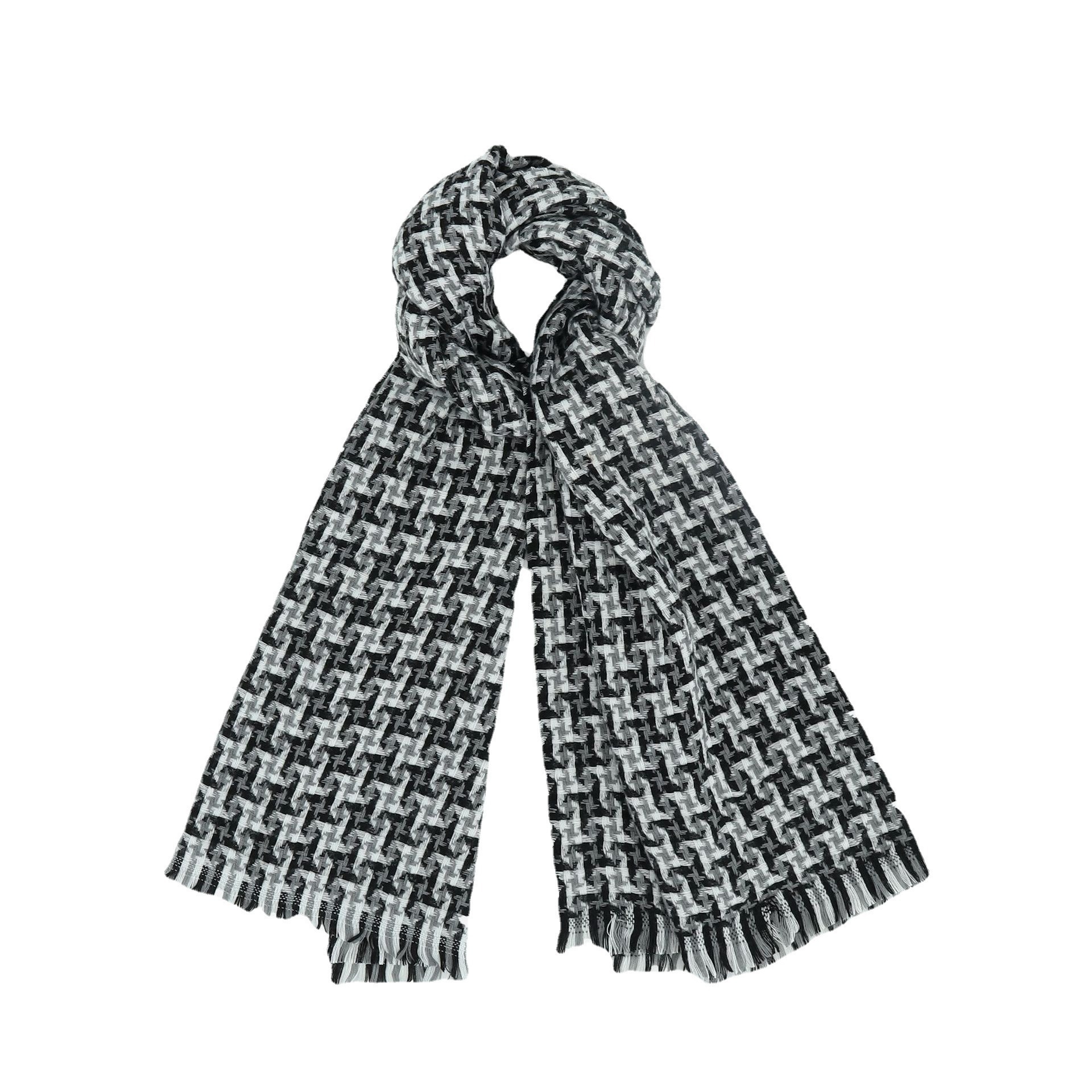 Versatile casual alla moda per le donne, versione coreana autunno inverno, sensazione di alta qualità, griglia Thousand Bird semplice e_voghion.com