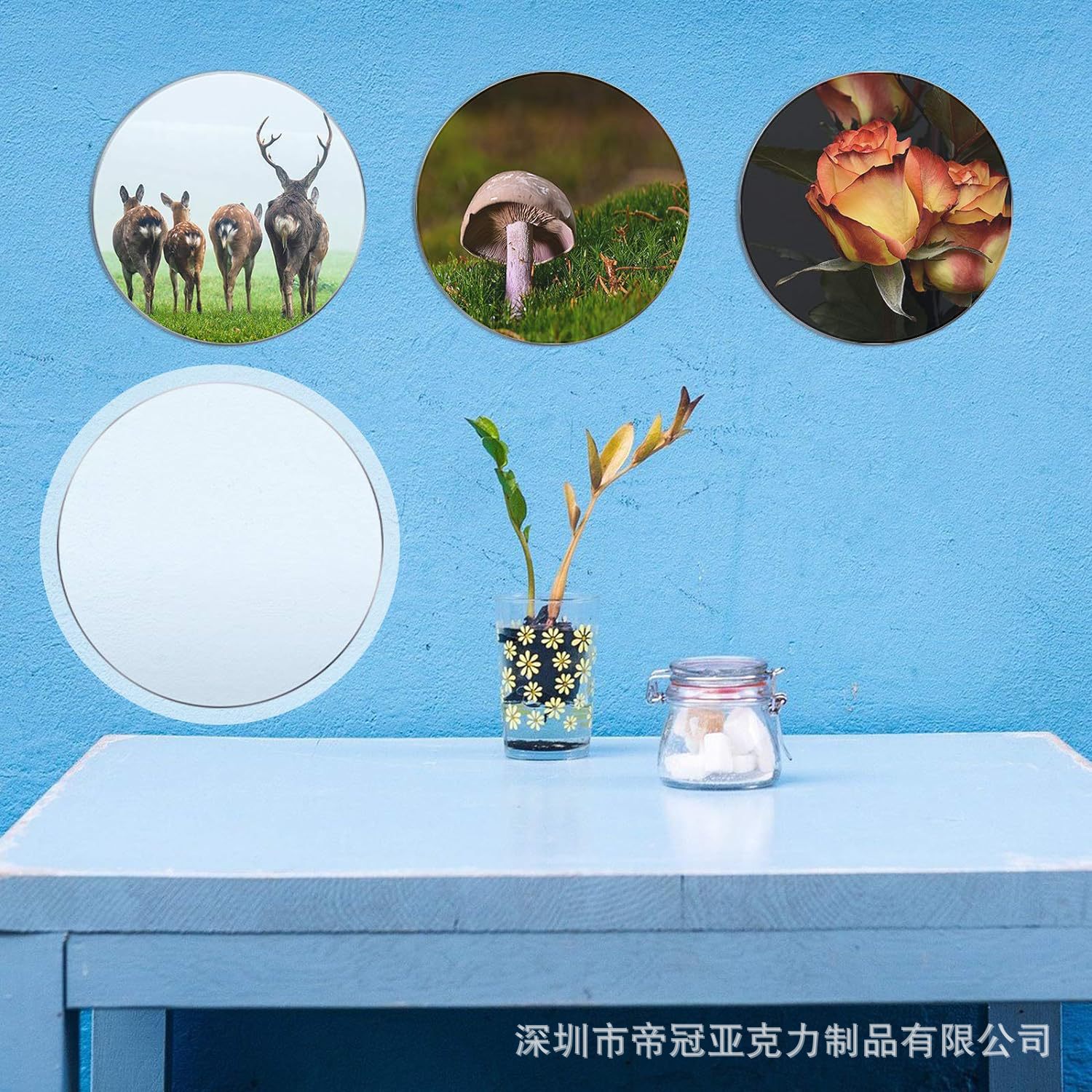 亚克力透明圆形坯料面板展示印刷DIY工艺品圆板圆片惠州厂家制作