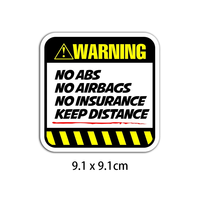 Funny Warning Car Stickers Set, PVC Waterproof, Multiple Designs, 2 pcs/set