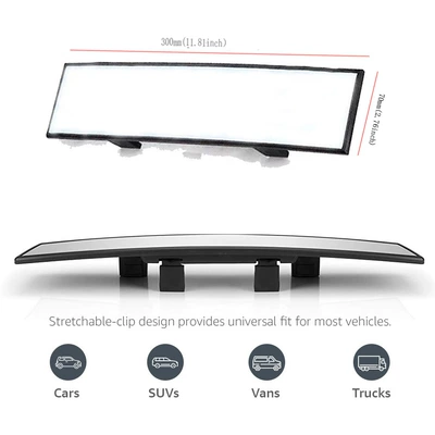 Large field of view rear view auxiliary mirror car rearview mirror universal - 30070mm-white-mirror-curved-surface