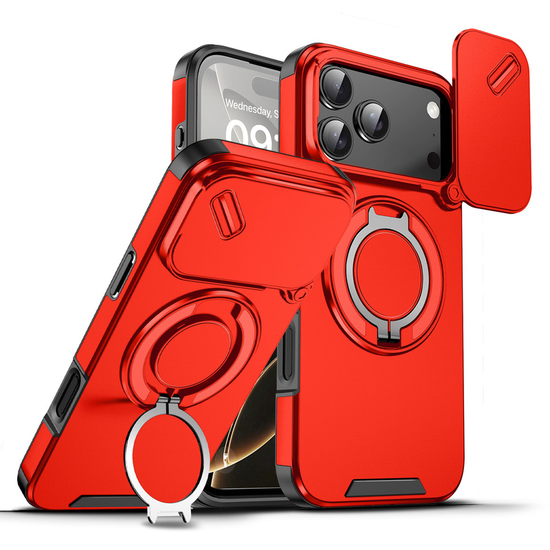 Apple iphone17promax Lingke 携帯電話ケースメタル 360 スタンド 16pm レンズフリッププッシュウィンドウに適しています|undefined