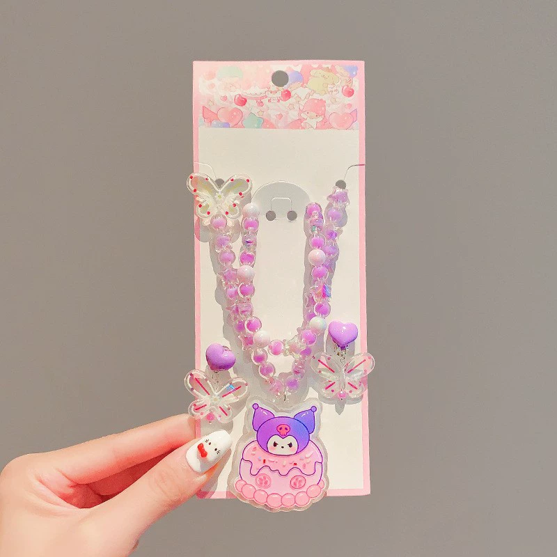 Новый милый браслет Sanrio с бисером, изысканный браслет для девочек, цветочные бусины, детские универсальные украшения для малышей