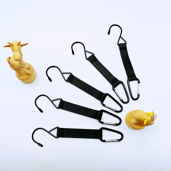 Outdoor Carabiner Multifunctional Metal Hook Anti-Slip Wear-Resistant Strap Camping Storage Keychain Tent Stadium Use