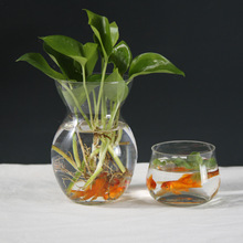 创意桌面鱼缸生态圆形玻璃金鱼缸乌龟缸迷你小型造景家用水族箱