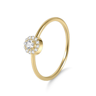 Golden Dawn Series Small Ring s925 Sterling Silver Set with Moissanite Cultivation Diamond Jewelry Women's Niche Design Ring for Women