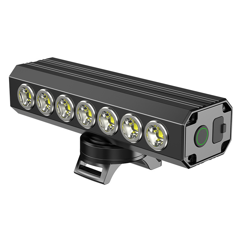 Luz de bicicleta de alto lumen con múltiples luces LED, luz de iluminación nocturna, luz de ciclismo, luz frontal de aleación de aluminio, equipo de ciclismo.