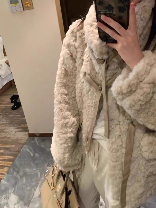 皮毛一体羊毛羔外套女冬2025新款皮草中长款宽松加绒加厚大衣棉服|undefined