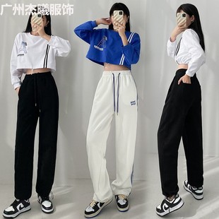 American Style Ins Style Casual Sportswear suit Women's Short Sweatshirt Pants Student Running Two-piece Set