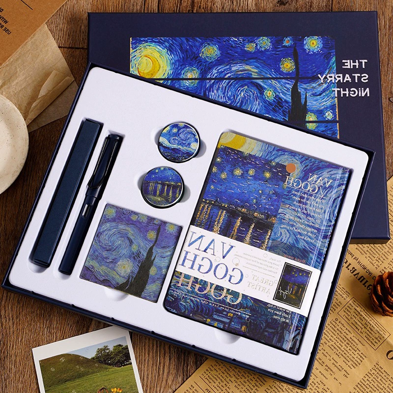 Creative set, notebook for elementary school students, gift box, European style, Birthday gift, scheduler
