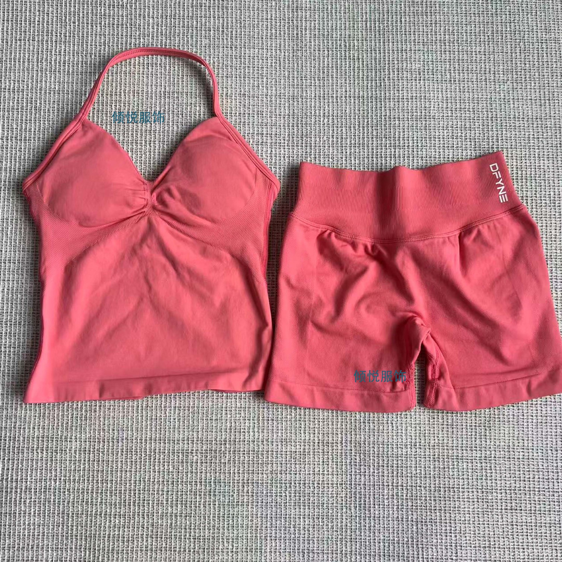 AliExpress venta caliente DFYNE nuevo fitness yoga traje deportivo chaleco halter sujetador pantalones cortos traje mujer