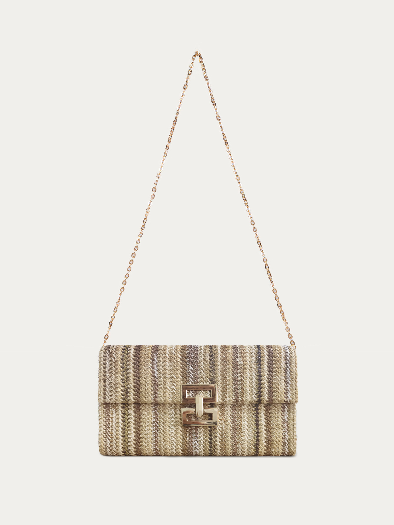 Women's Gender Elegant, Streetwear Style Square Shape Women's Small Straw Geometric Elegant Streetwear Straw Square Lock Clasp Straw Bag