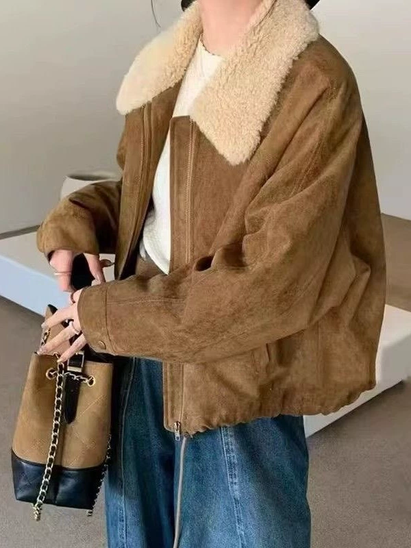 Demi-season velvet quilted jacket, Korean style, increased thickness