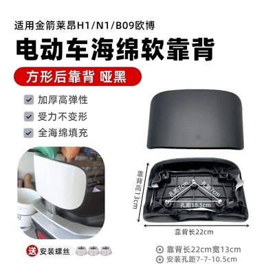 Wing Sponge Cushion, Electric car cushion - large-backrest-matte-black-screws-included