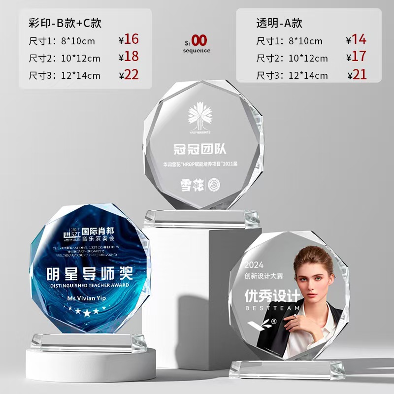 Trofeos de cristal coloridos personalizados metales de alta calidad creativos de resina de pentacos excelentes empleados medalla de grabación ordenada chapado en oro