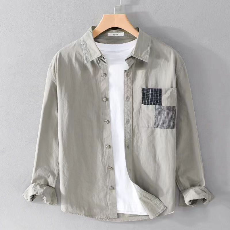 Shirt Men's Long-Sleeved Hong Kong Style Fresh Large Size Loose Handsome Jacket Youth Trendyy No-Iron Processing Trendyy Shirt Shirt Men's Long-Sleeved Hong Kong Style Fresh Large Size Loose Handsome Jacket Youth Trendyy No-Iron Processing Trendyy Shirt